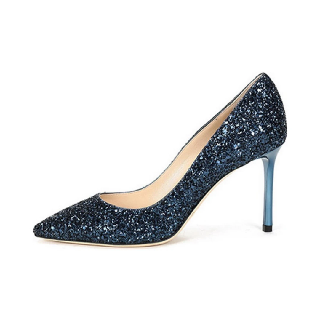 未使用 JIMMY CHOO/吉米周 Romy 85 高跟鞋 蓝色 TP019052