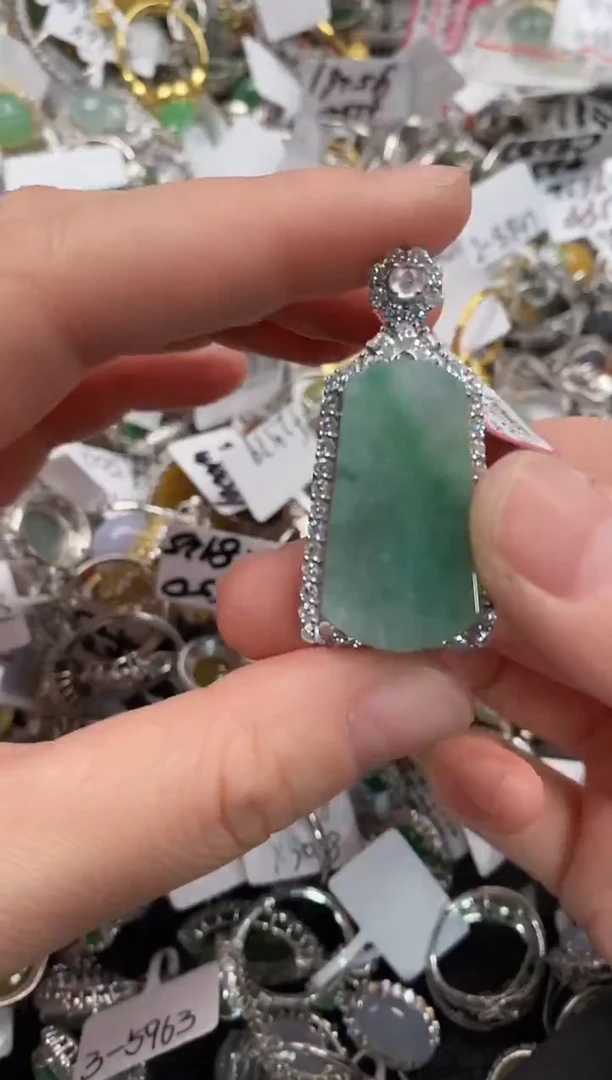 银S925镶嵌戒指翡翠333                  10