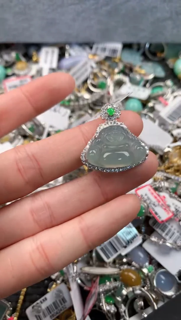 银S925镶嵌戒指翡翠5                  8