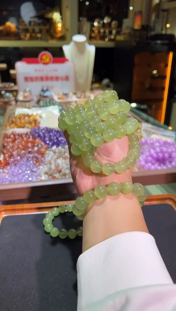 未镶嵌手链萤石14mm+猕猴桃绿萤石（多样性发一）