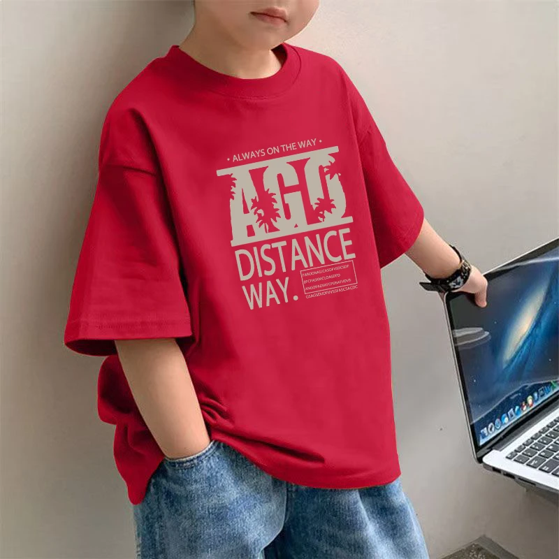 儿童短袖男童新款夏季韩版潮流纯棉洋气印花动漫帅气宝宝衣服t恤