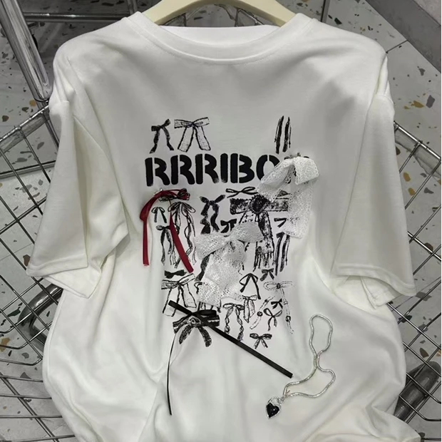 77【美式多色系蝴蝶结T恤】