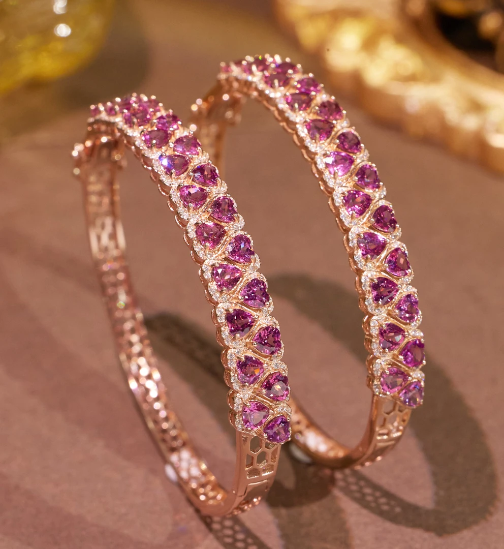 【歪歪】石榴石爱心手镯（多样性发一）XB-E4025