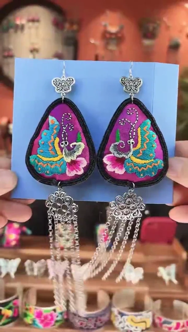 织绣非遗苗绣刺绣耳环25