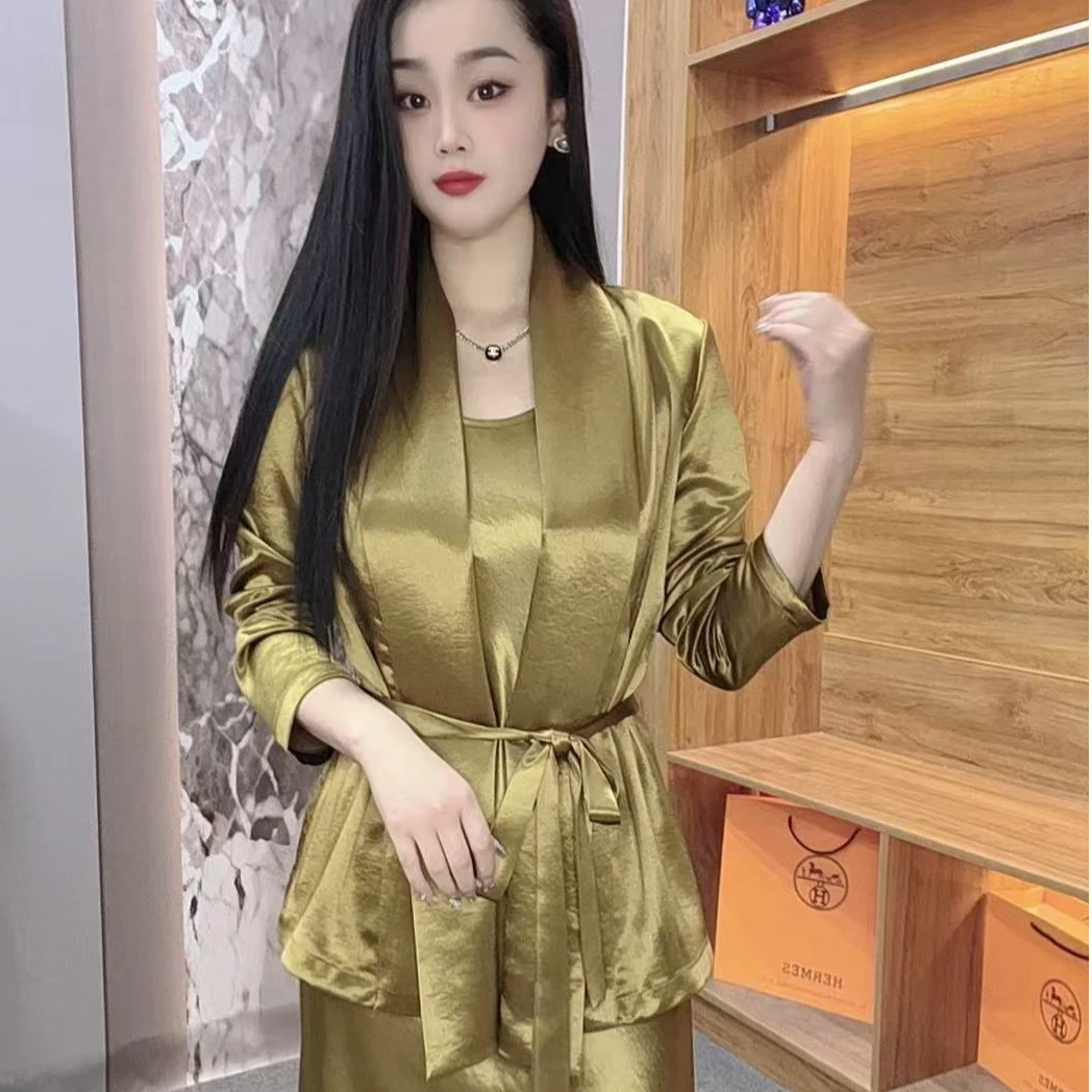 【流光外套】时尚气质优雅高级醋酸缎面外套8506款