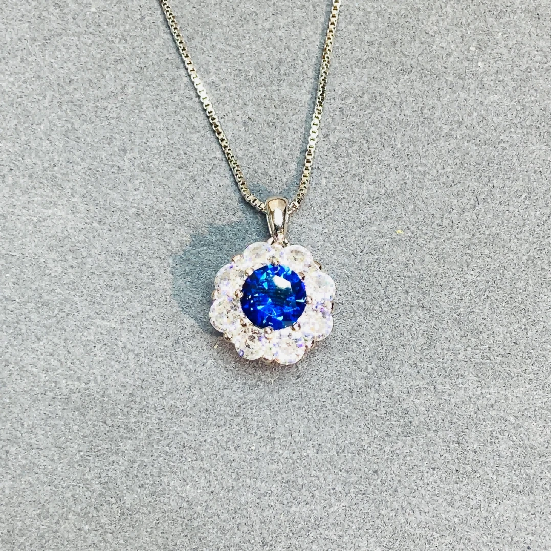 Luminora-培育蓝宝石皇家蓝吊坠轻奢高级L217