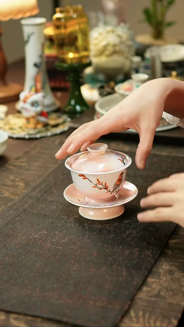 景德镇陶瓷杯碗柴烧多人