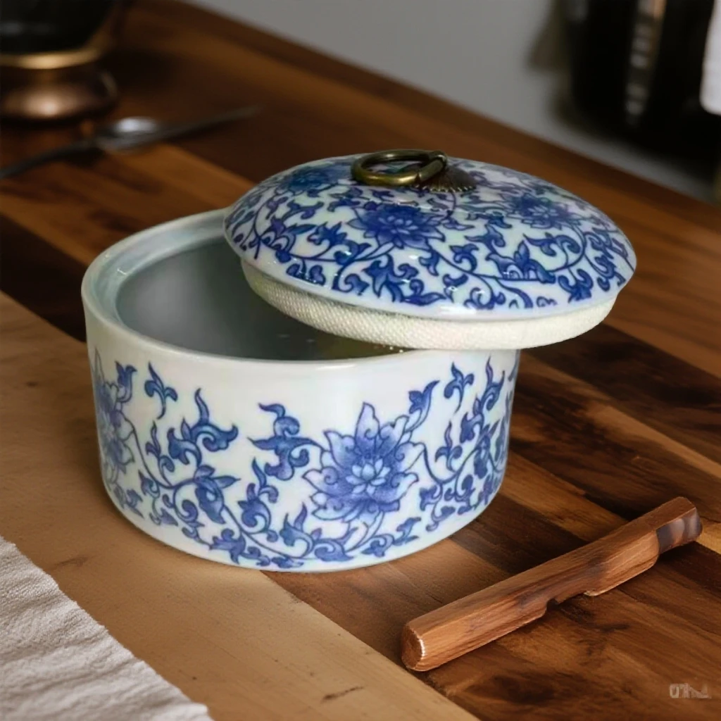 青花缠枝莲茶叶罐zh2005