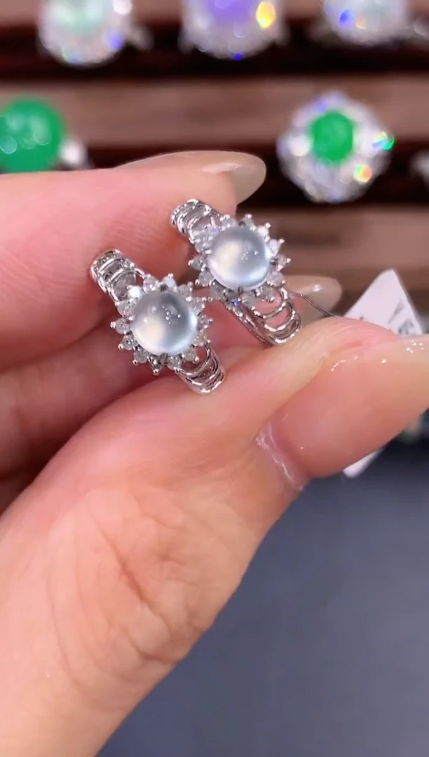 翡翠18K金镶嵌耳饰a82多样性一件发货