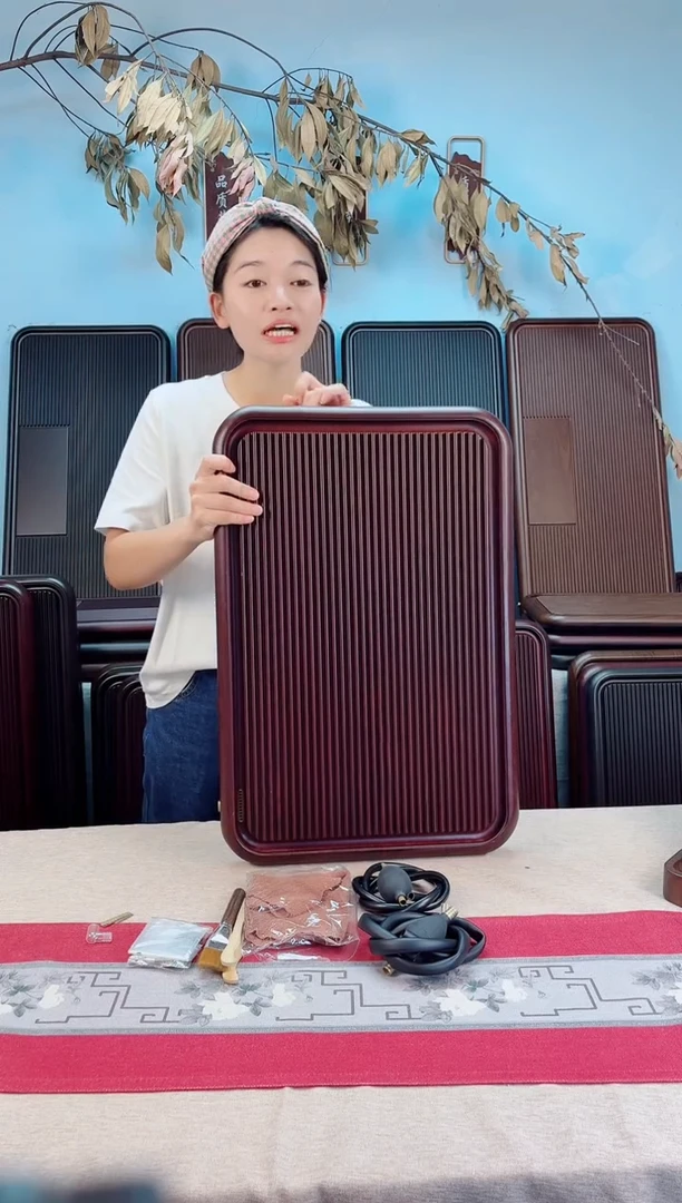 雾**猎60*40*4大海红色款式茶盘