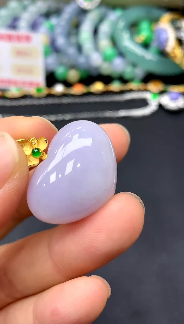 颈饰18K金镶嵌翡翠78-中国好珍宝