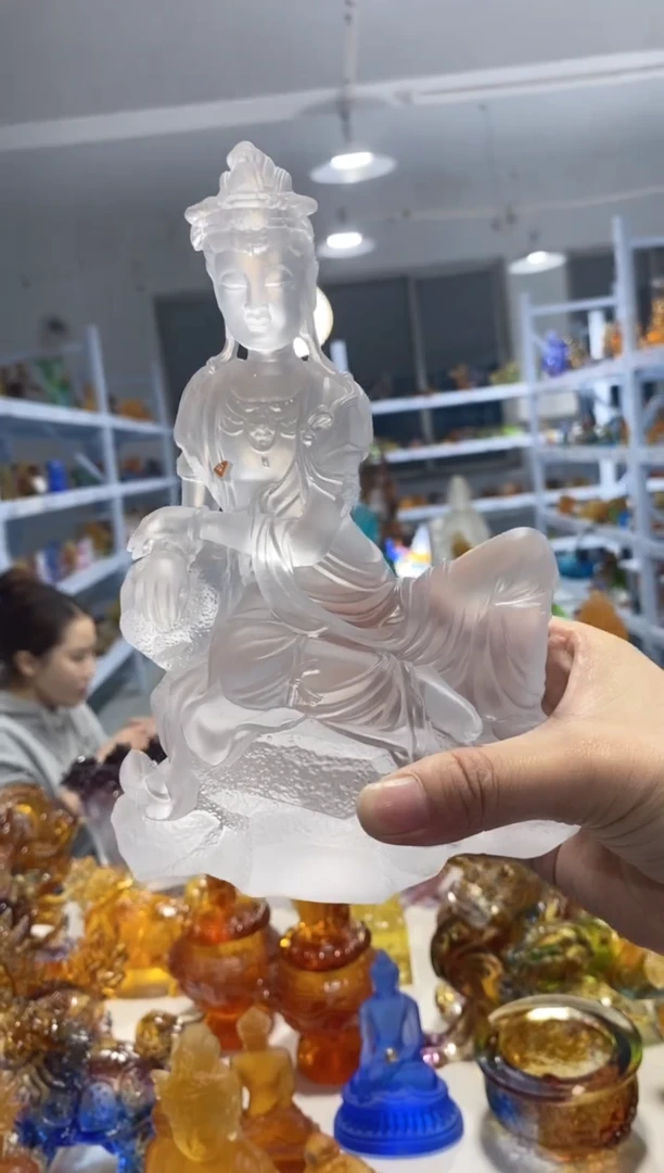 手工艺品琉璃103 自在观音 古法琉璃 微瑕介意勿拍 不退不换