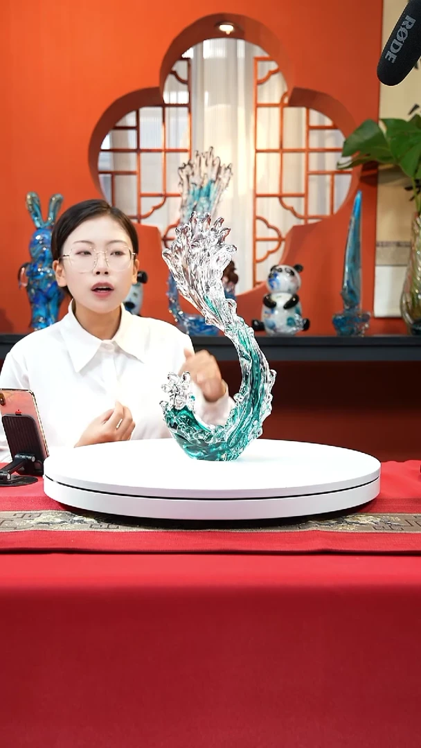手工艺品琉璃湖水绿风生水起