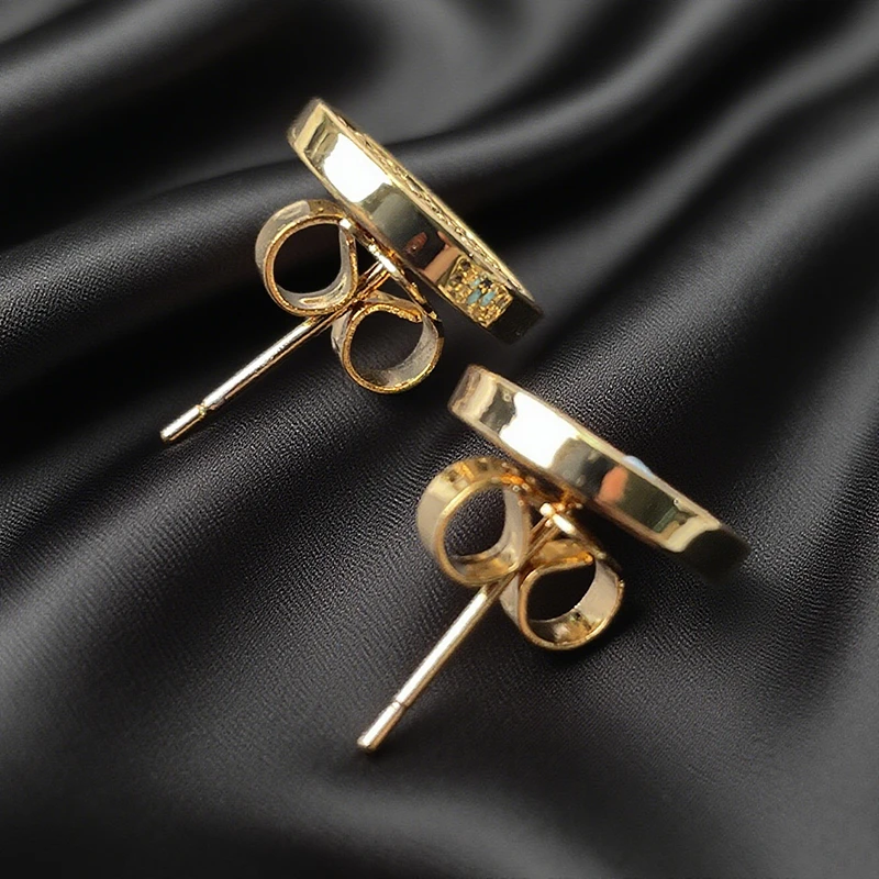 合金锆石耳饰 5299合金锆石耳钉设计师款 精致百搭 2025新款彩色