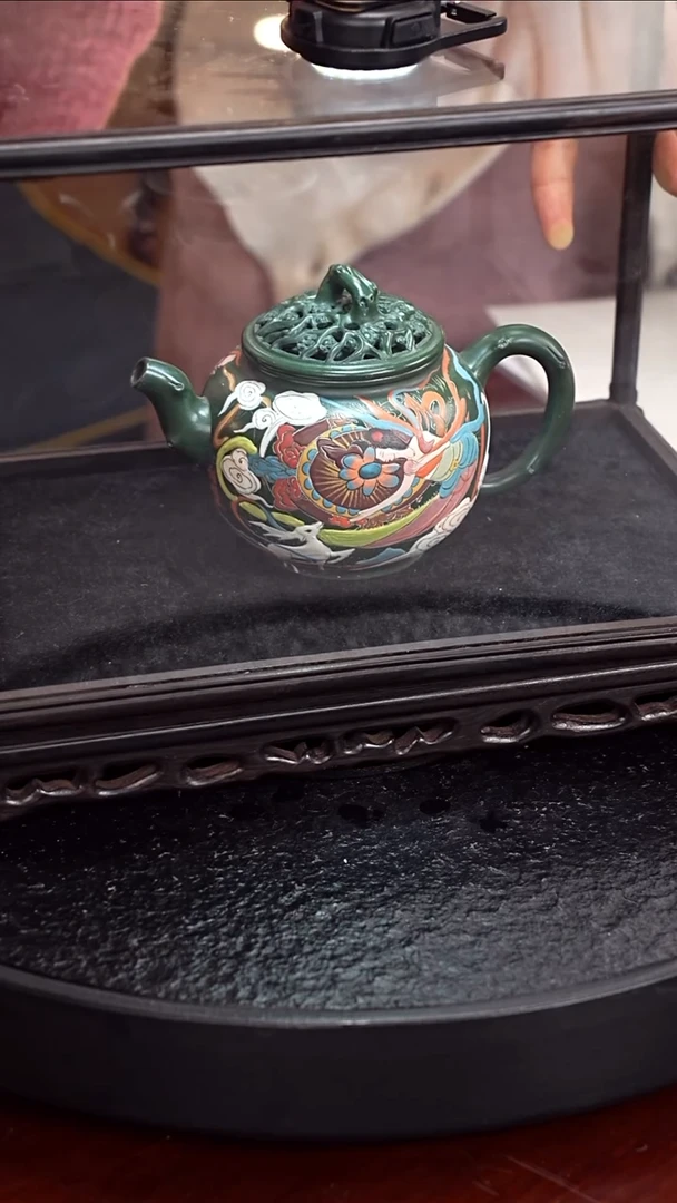 茶壶紫砂邵映华 敦煌祥瑞101 官绿泥 300毫升