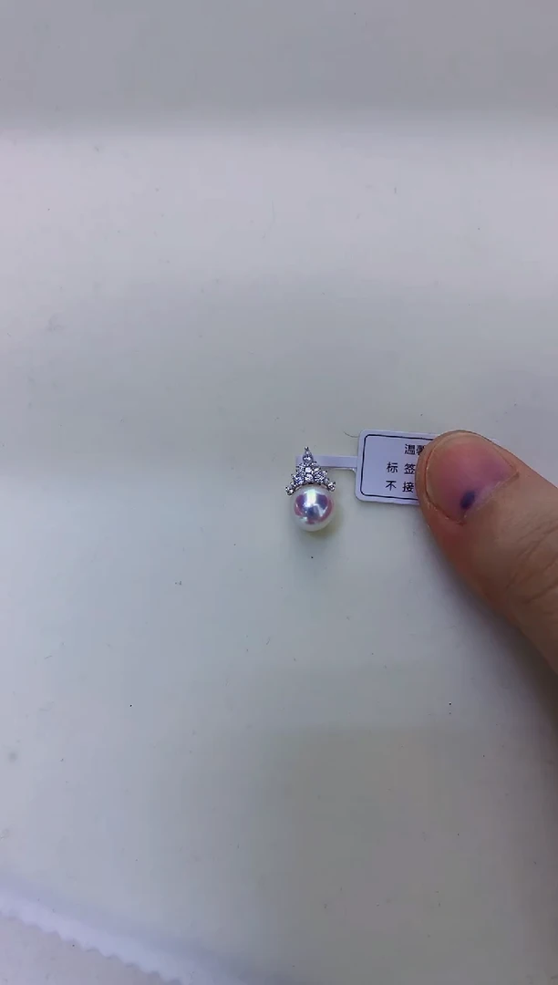 银S925镶嵌饰品海水珍珠冰雪女王吊坠