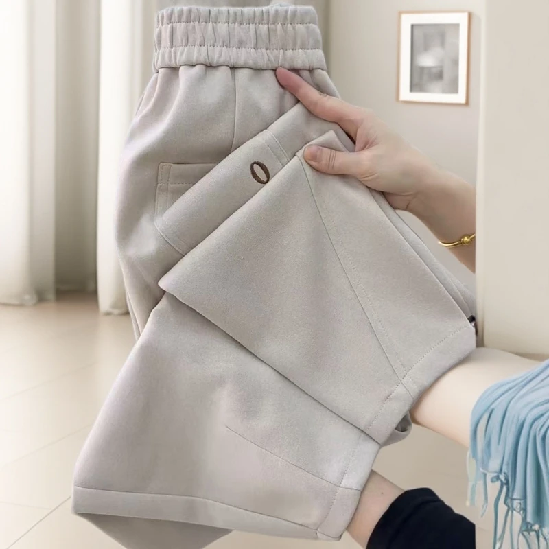 2025春季新款小个子简约女士休闲裤时尚洋气九分裤女宽松百搭哈伦