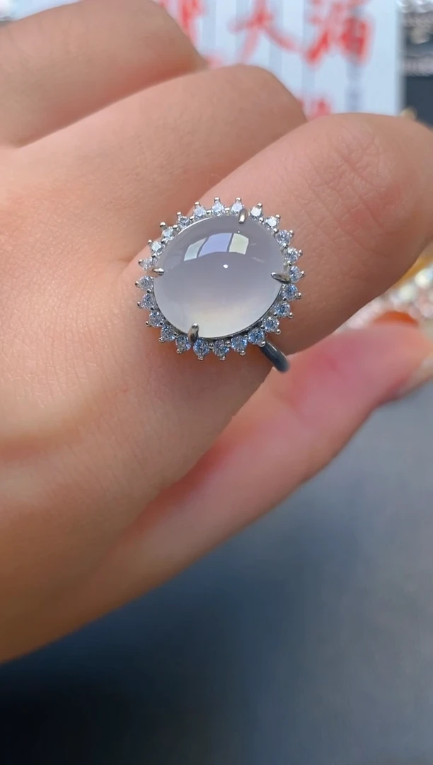 【闪购商品】翡翠耳饰银S925镶嵌天然A货翡翠1