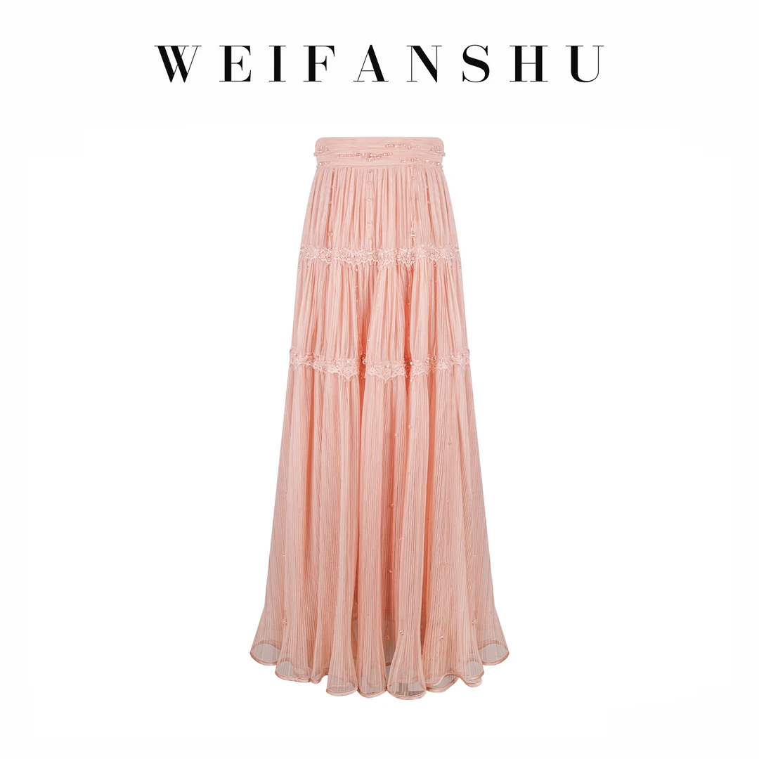 WEIFANSHU/魏凡舒【法式惬意】高级设计感气质仙气蕾丝显瘦冬季半裙