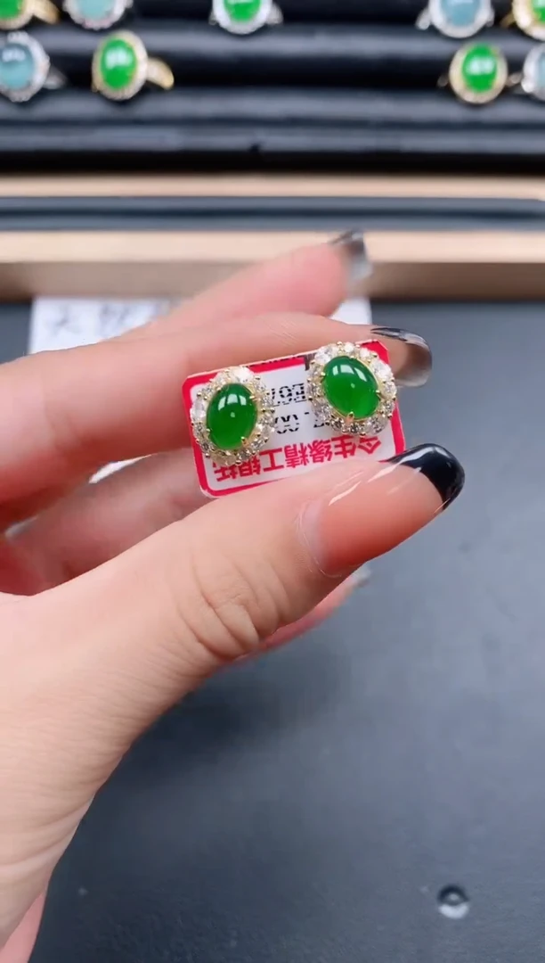 翡翠戒指银S925镶嵌1111