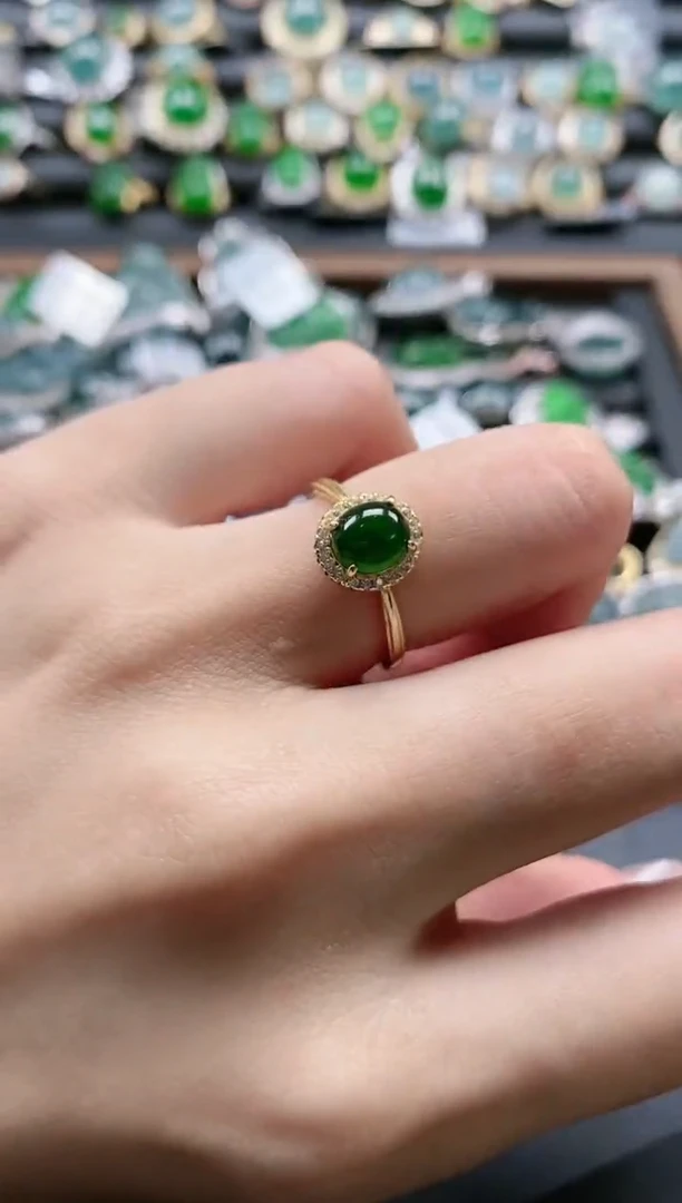 【闪购商品】翡翠戒指银S925镶嵌51511