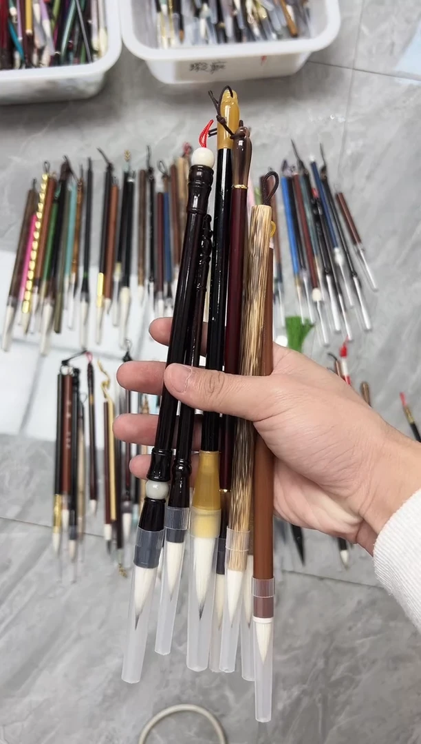 C024 定制毛笔6支微瑕 无礼盒 （清水试笔 蘸墨不退）