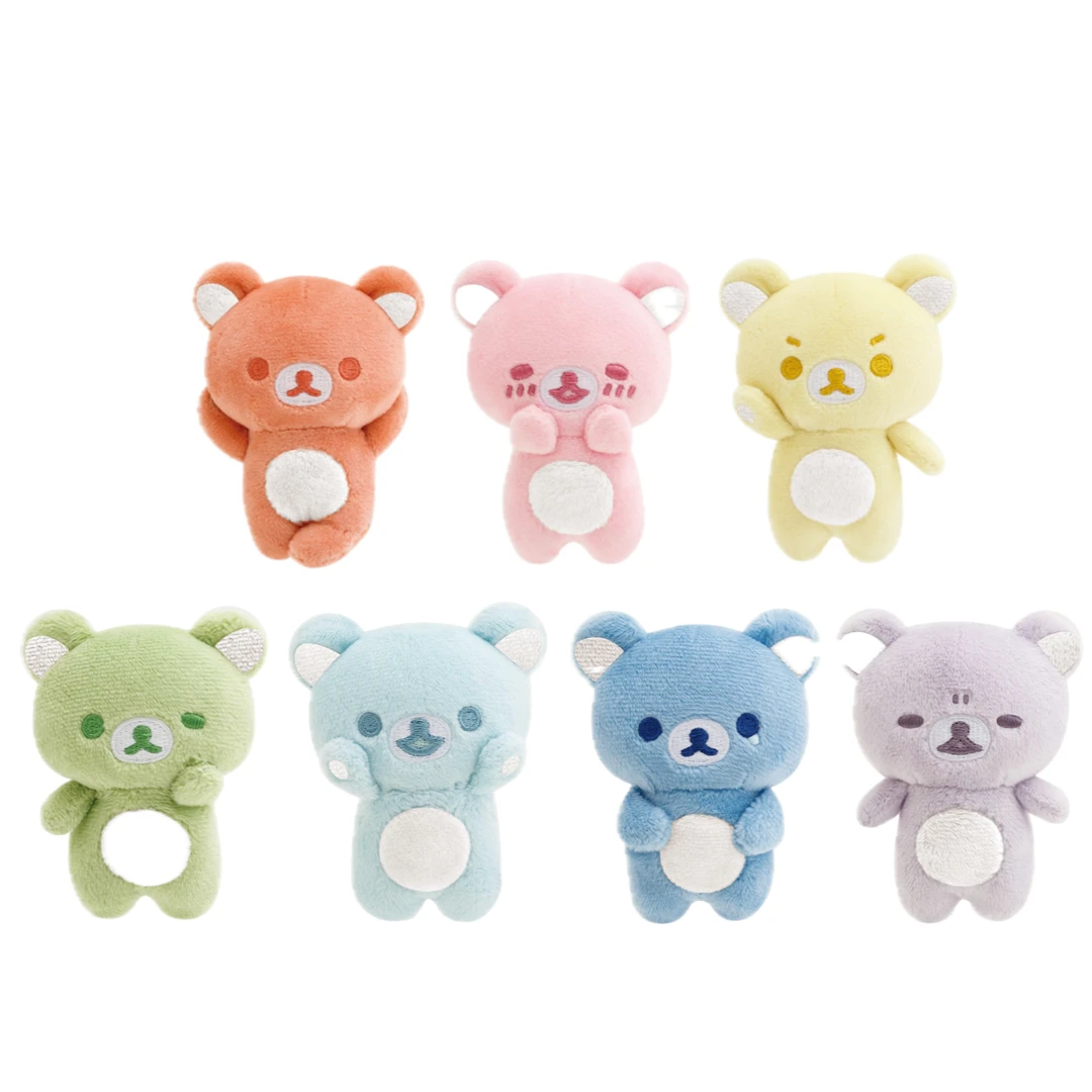 日本San-X正版Rilakkuma雨过天晴系列毛绒公仔七色手玉轻松熊玩偶