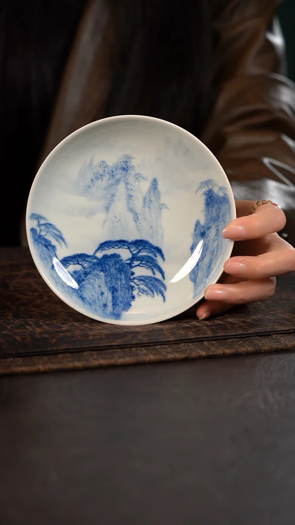 【闪购商品】杯聚澜堂国画山水盘子壶承