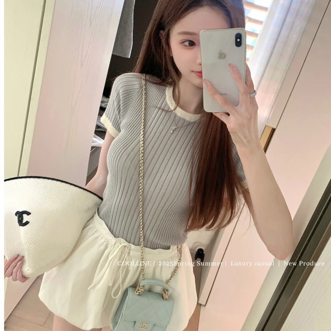 COOLLINE林子熙 轻氧日常/ coco beach系列清冷针织短袖 防晒开衫