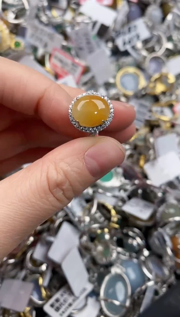 银S925镶嵌戒指翡翠888   6