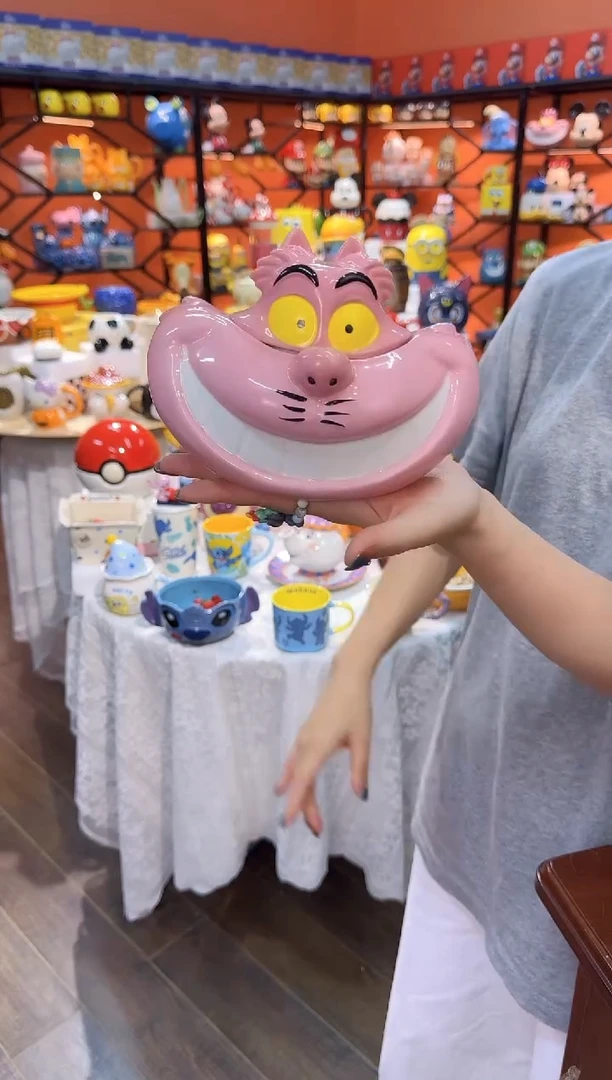 瓷片@@柴郡猫陶瓷储物罐（小）|