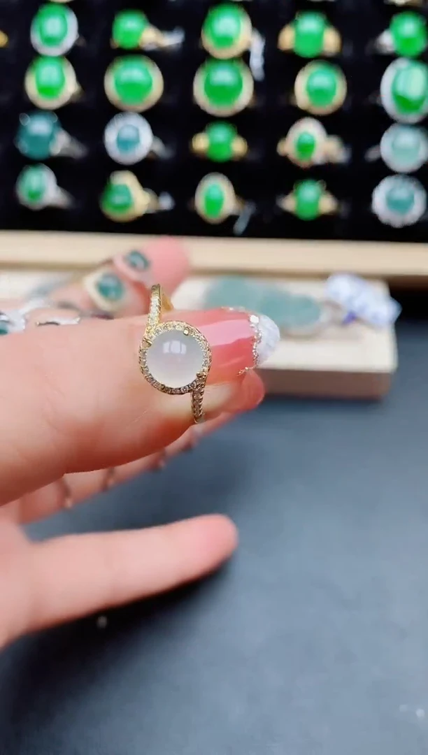 【闪购商品】翡翠戒指银S925镶嵌50850