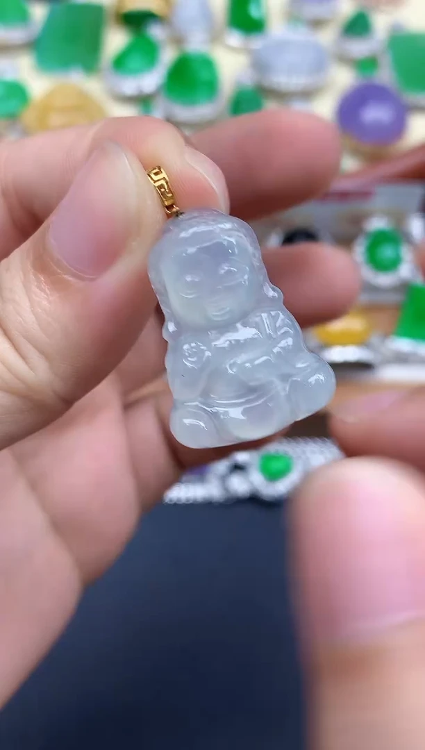 颈饰18K金镶嵌翡翠84-中国好珍宝