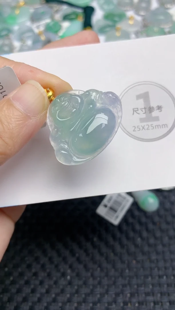 颈饰18K金镶嵌翡翠天然缅甸A货翡翠百元以上9元证书费自理