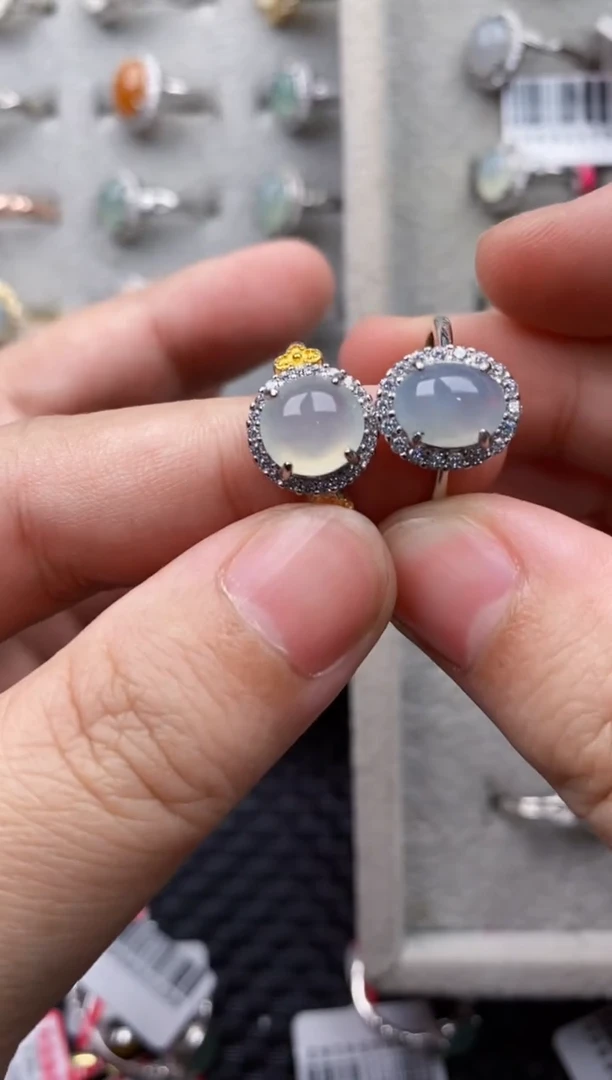 【闪购商品】翡翠戒指银S925镶嵌444444---4