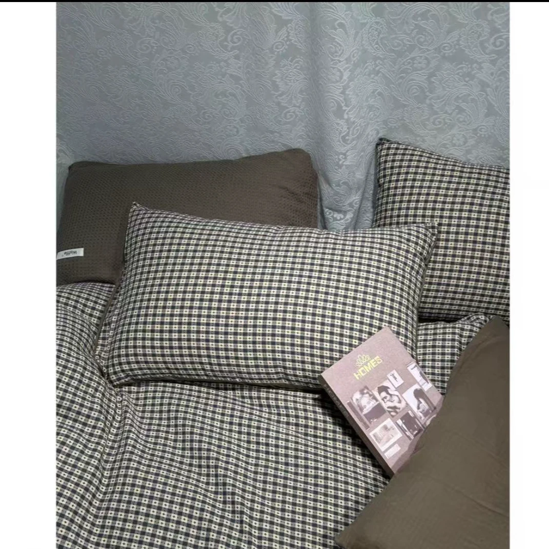 余晖】全棉色织双层纱布四件套柔软亲肤四季可用