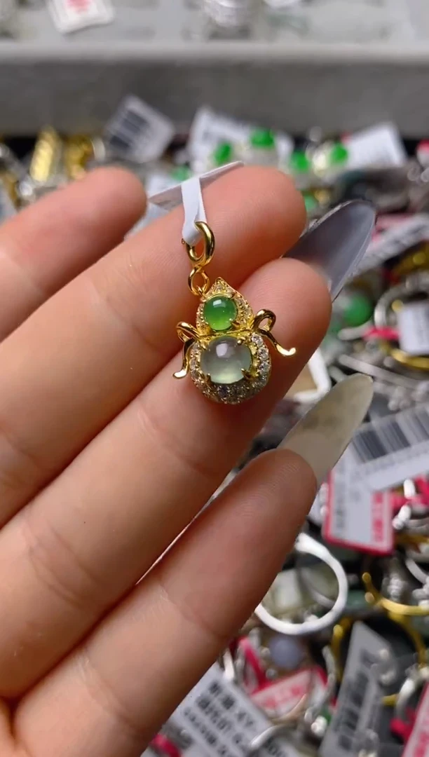 银S925镶嵌戒指翡翠百内无证书