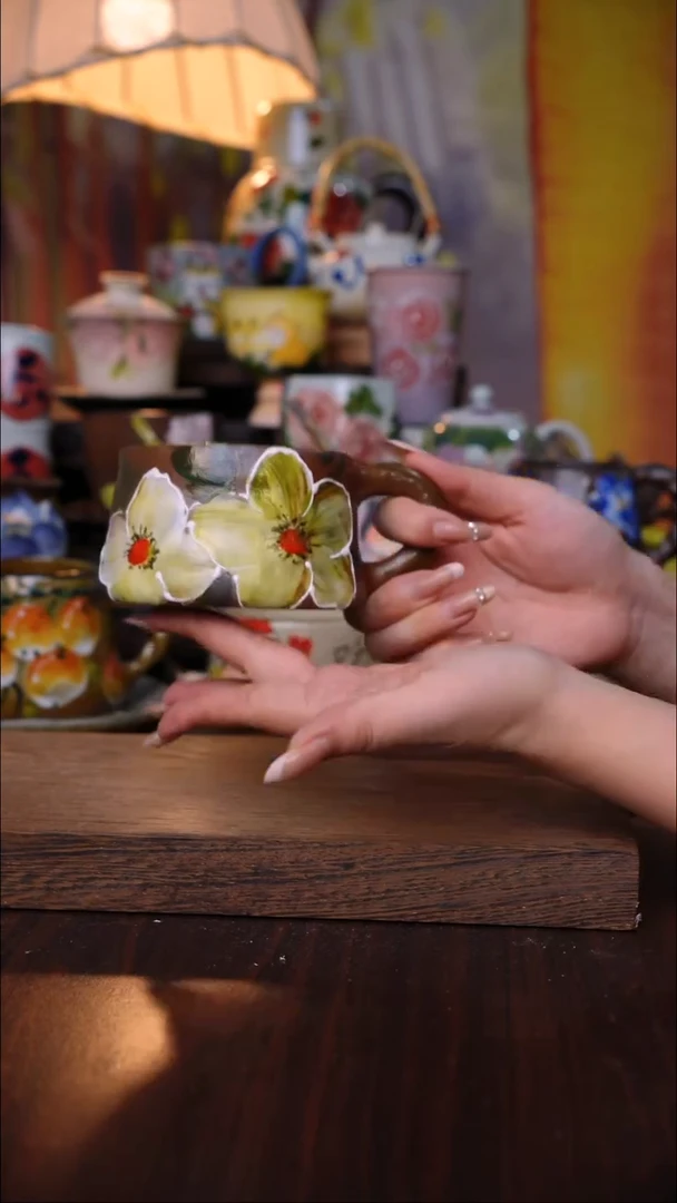 杯子陶泥垚手作 景德镇手工手绘陶瓷器物