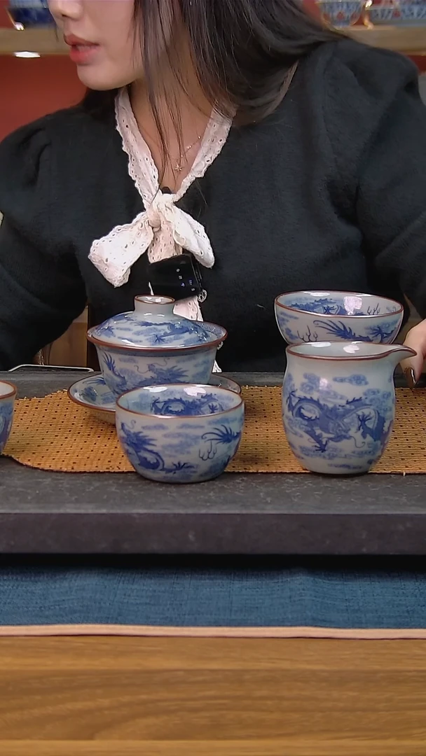 简装家用款4件套 老陶泥开片纹陶瓷茶具