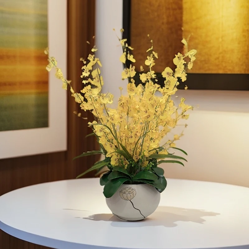 <兰雨梨云>新款蝴蝶兰仿真花客厅 酒店 办公室 前台装饰摆件