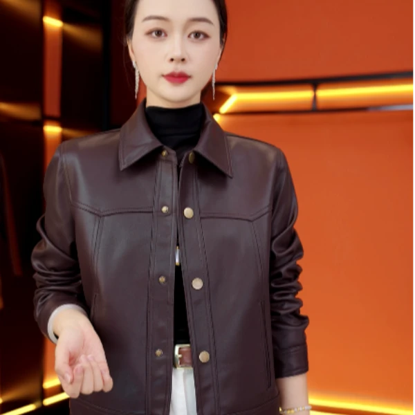 千一高级设计专柜时尚奢侈气质减龄绵羊皮皮衣外套女2025新款休闲