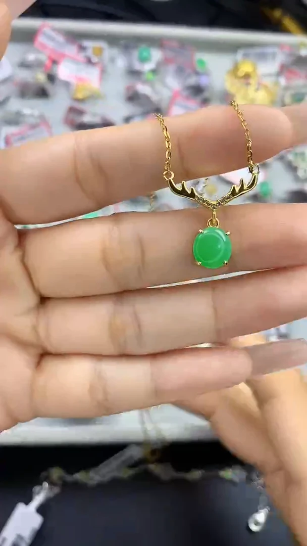 翡翠戒指银S925镶嵌翡翠 蛋面 银S925镶嵌