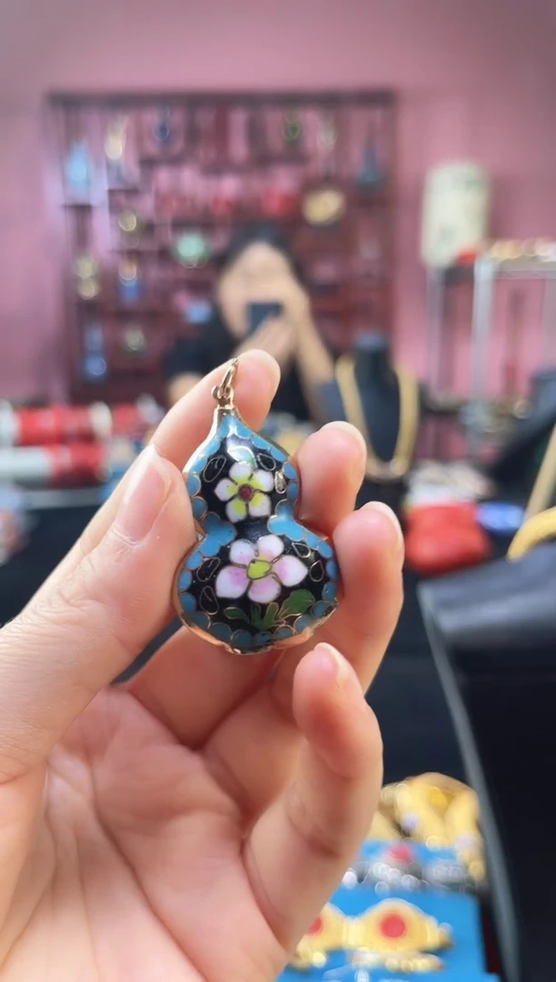 非遗 景泰蓝项链 葫芦 黑色