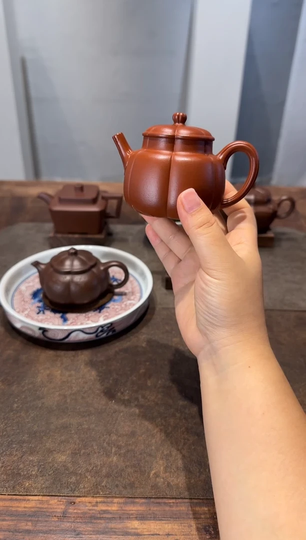 茶壶紫砂ツ****〃繁花 朱泥