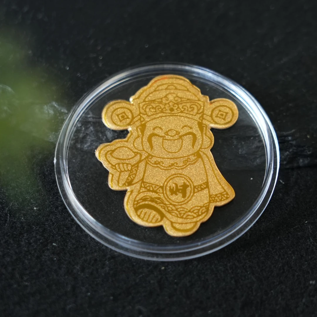 含金工艺品小财神创意爆款手机贴B001多样性发一