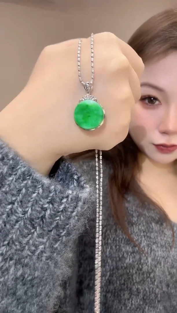 吊坠(不含链)18K金镶嵌翡翠115-吊坠