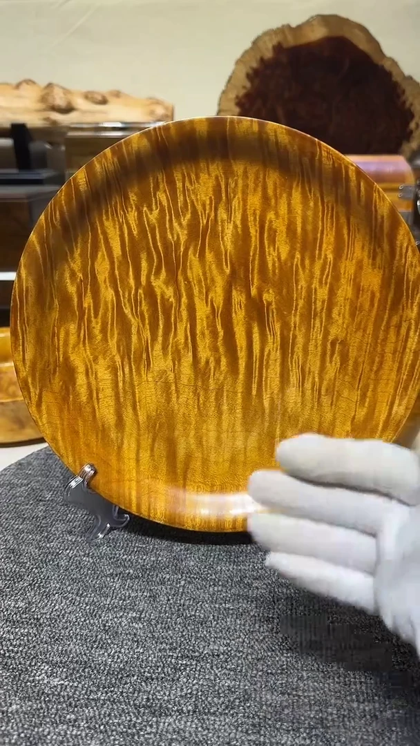 金丝楠木枯木老料 满水波圆盘 27.1-3.9cm