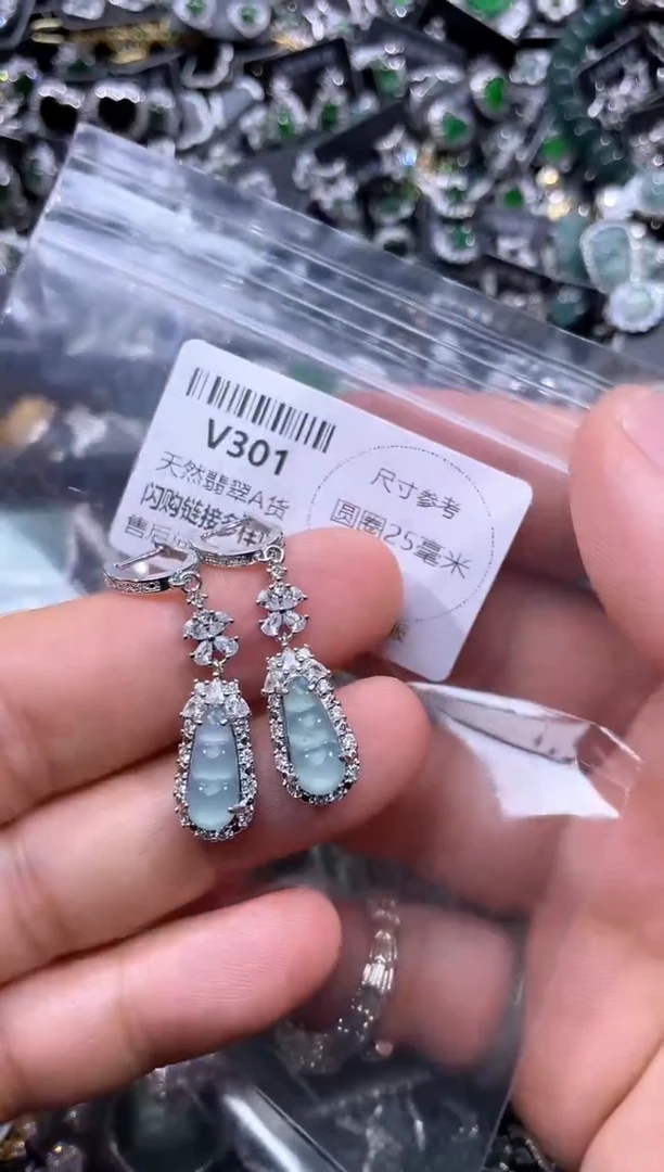 【闪购商品】翡翠颈饰未镶嵌V301耳扣