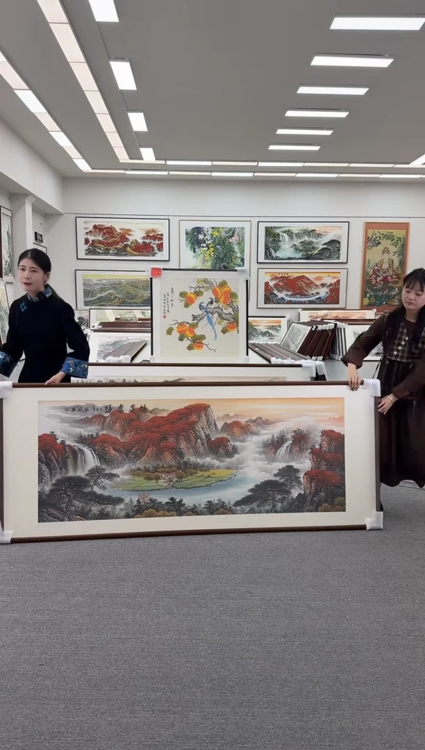 国画手绘 鸿运当头 219*88