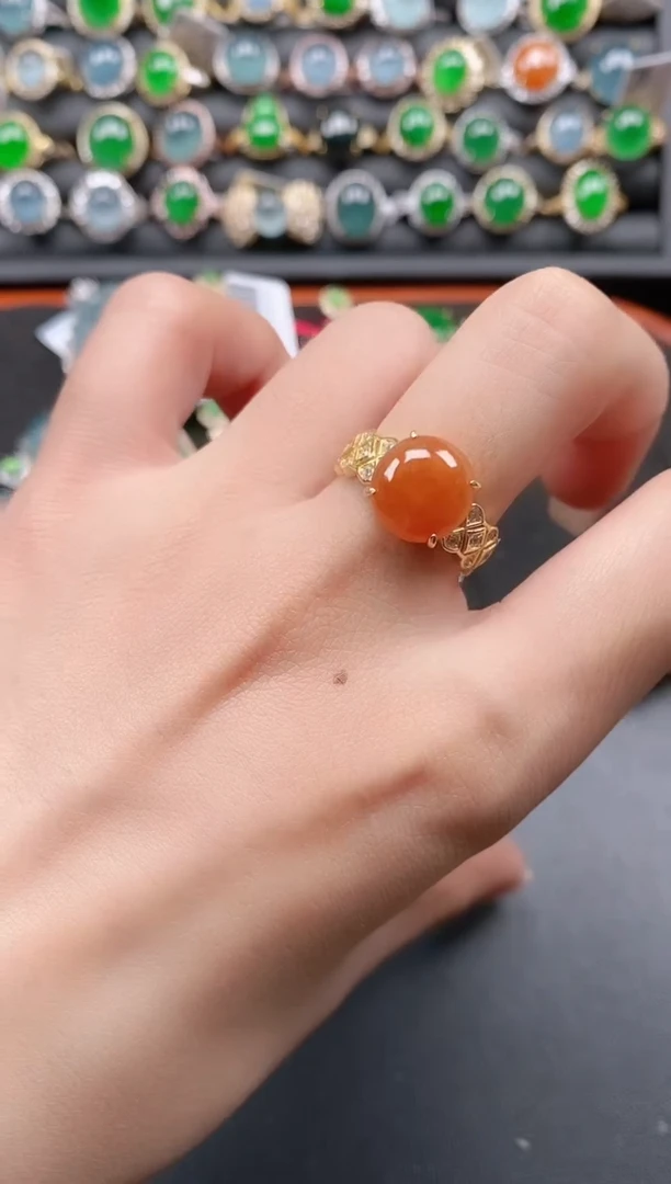 银S925镶嵌戒指翡翠1